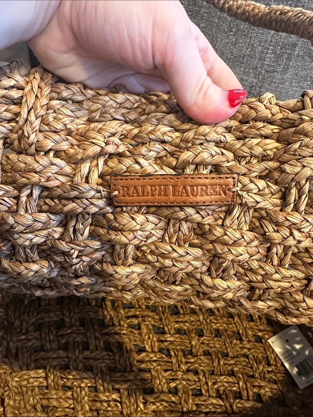 Ralph Lauren Woven Straw Tote in Natural Tan - Picture 2 of 5